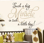 SUCH A BIG MIRACLE Boy Nursery Wall Quote