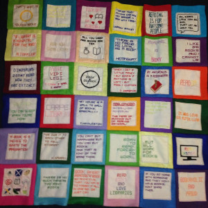 Patchwork Quilt Project about reading quotes by captaincupid87