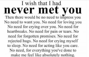 wish that I had never met you