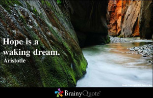 Hope is a waking dream. - Aristotle