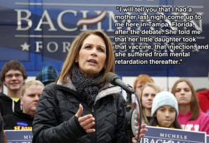 Michele Bachmann on the HPV vaccine, which does not cause mental ...
