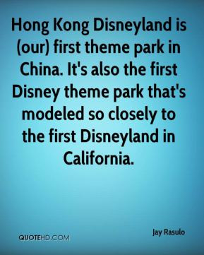 our) first theme park in China. It's also the first Disney theme park ...