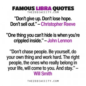 Famous Libra Quotes: Christopher Reeve, John Lennon, Will Smith
