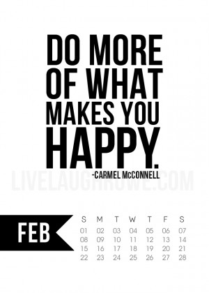 Free 5x7 Printable Calendar for February 2015 with inspirational quote ...