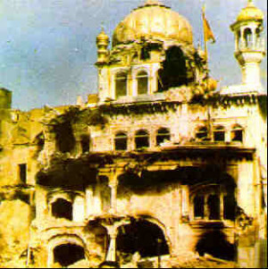 1984 Akal Takht (Golden Temple Attack by Indian Army).jpg