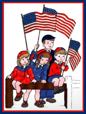 Clip Art of a Patriotic Kids Memorial Day Card - © Amended Public ...