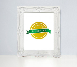 Quote print, you are my sunshine, gold foil, metallic foil, custom ...