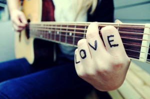 peace love music sayings lyrics guitar heart message Instagram Quote