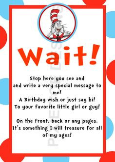 Dr Seuss Baby Shower Book signing or just have cards at table in ...