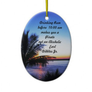Rum Drinking Pirate Christmas Ornaments