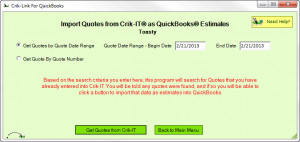 Import Quote from Crik-IT ® to QuickBooks ®