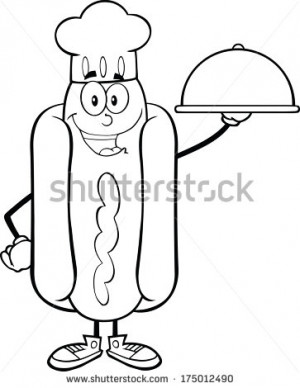 Black And White Happy Hot Dog