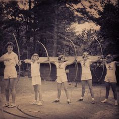 TAW girls enjoying archery class in the 1940's! More