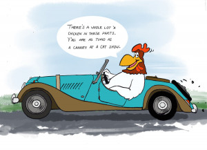 Foghorn Leghorn out for a drive by DVLArt