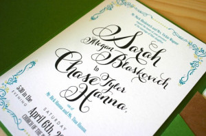 Green + Turquoise Garden Party Wedding Invitations by Mountain Paper ...