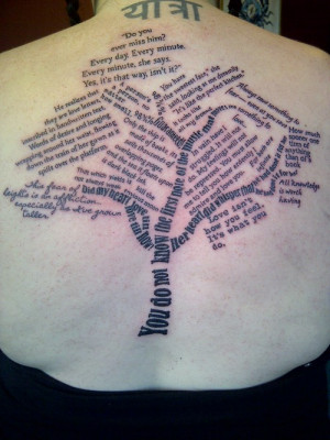 quote tree tattoo Quote tree tattoo
