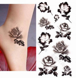 temporary tattoo for kids wst10279 temporary tattoos black flower
