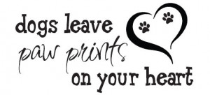 dogs leave PAW PRINTS on your heart Quote vinyl wall quote for home ...