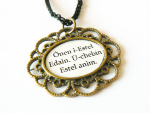 Elvish Tolkien quote necklace. LOTR jewelry. Lord of the rings fans ...