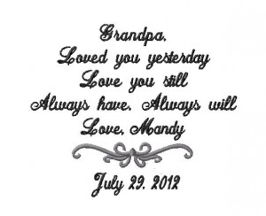 Grandfather Handkerchief -Hankie - Hanky - Loved you YESTERDAY, Love ...