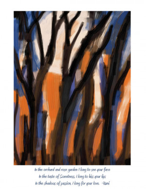 The Orchard Rumi Quote Painting Painting - In The Orchard Rumi Quote ...
