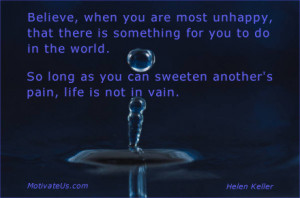 motivational picture of water drop with the quote: Believe, when you ...