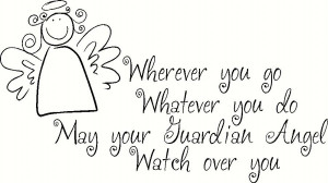Guardian Angel - vinyl wall decal lettering graphic art sticker