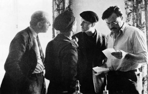 rnest Hemingway (far right) with John Dos Passos (far left), Joris ...