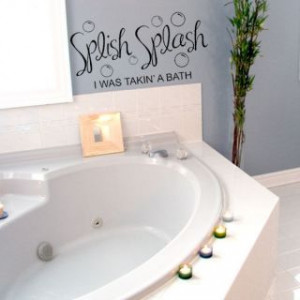 SPLISH SPLASH BATH BATHROOM SPA SHOWER Wall Quote Sticker Art Decor