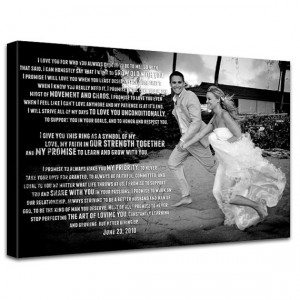 Wedding Photo and Words printed on Canvas Custom Quotes, sayings,vows ...