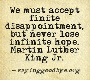 Hope #Disappointment #LutherKing #Quote