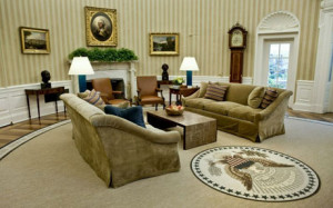 New furniture sits in the newly redecorated Oval Office (Photo: Getty ...