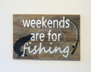 Fishing Art - Reclaimed Barnwood Si gn - Handpainted Wood Sign - Funny ...