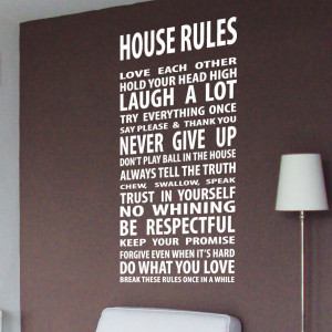 House Rule Family Love Wall Quotes / Wall Stickers / Wall Decals ...