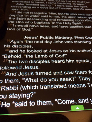 TRUTH U CAN TRUST - DIRECT BIBLE QUOTATIONS The next day again John ...