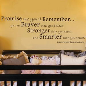 Details about Promise Me You'll Remember Winnie the Pooh Quote Decal