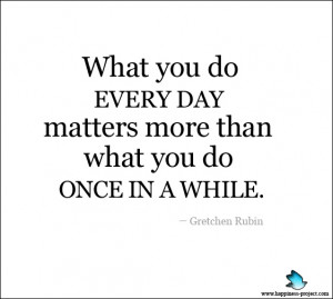 ... : What I Do Every Day Matters More Than What I Do Once in a While