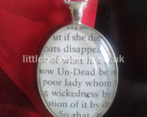 Dracula Book Quote Necklace