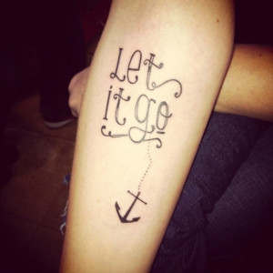 anchor forearm let it go tattoo