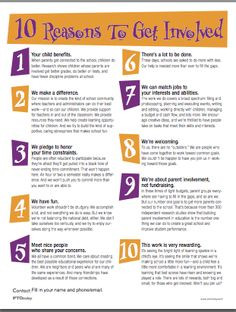 ... out on the importance of parent involvement! Here are 10 good reasons