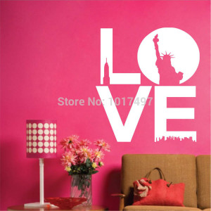 Amazon hot 1 LOVE quotes ,New York Modern Landscape Art Wall Stickers ...