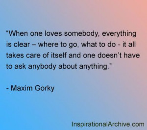 Maxim Gorky quote on love