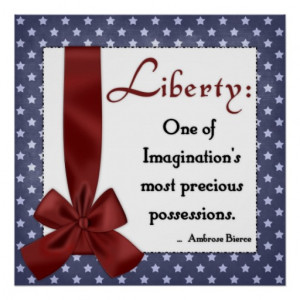 Patriotic July 4th Wall Art :: Liberty Quote Poster