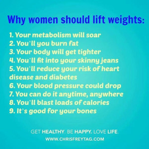 Why women should lift weights. Very true. Lifting weights tones the ...