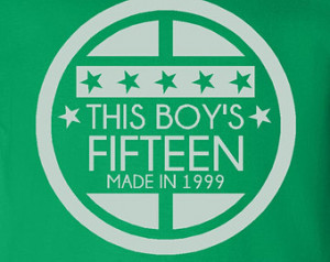 This BOY'S FIFTEEN Made In 1999 15TH Happy Birthday Printed Graphic ...