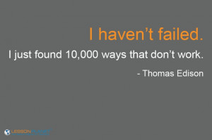 An inspirational quote from Thomas Edison