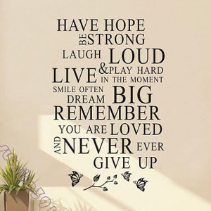 038C Have Hope Quote Wall Stickers Art Quotes Sticker Decal Decals ...