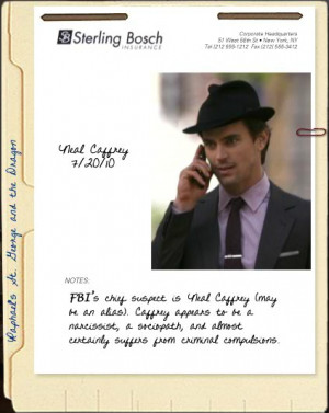White Collar Images: Neal's Sterling Bosch File