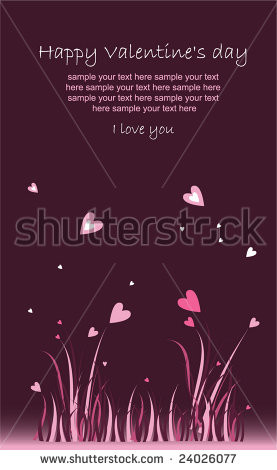 Happy Valentine`s day. Cute dark pink vector background with space for ...