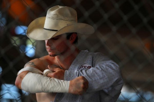 Bull rider David Clapp sexy hot guys sports hat country cowboy fence ...